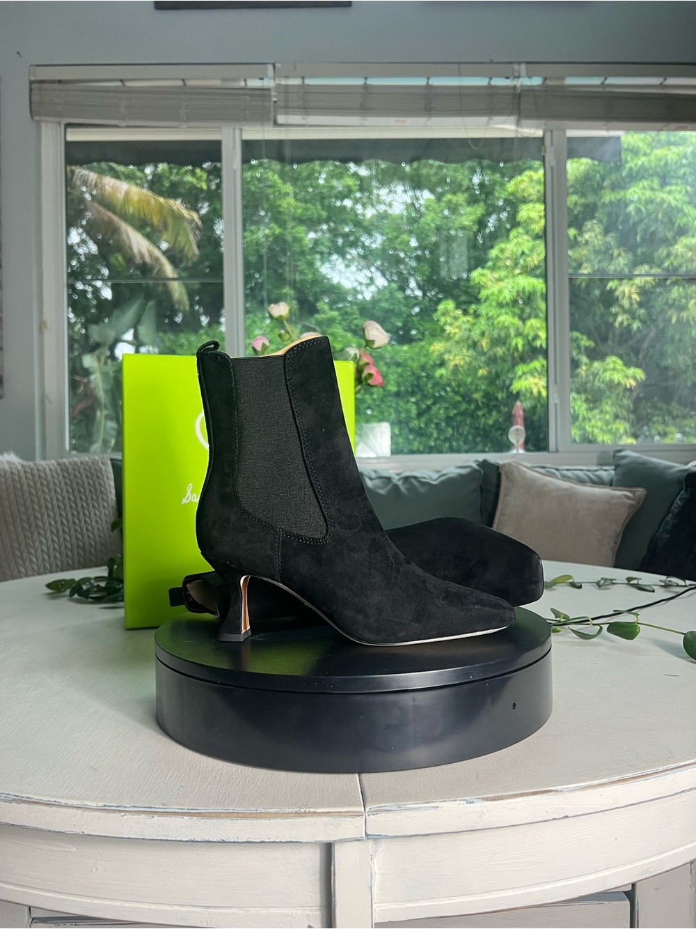 Sam Edelman Black Suede Chelsea Ankle Boots